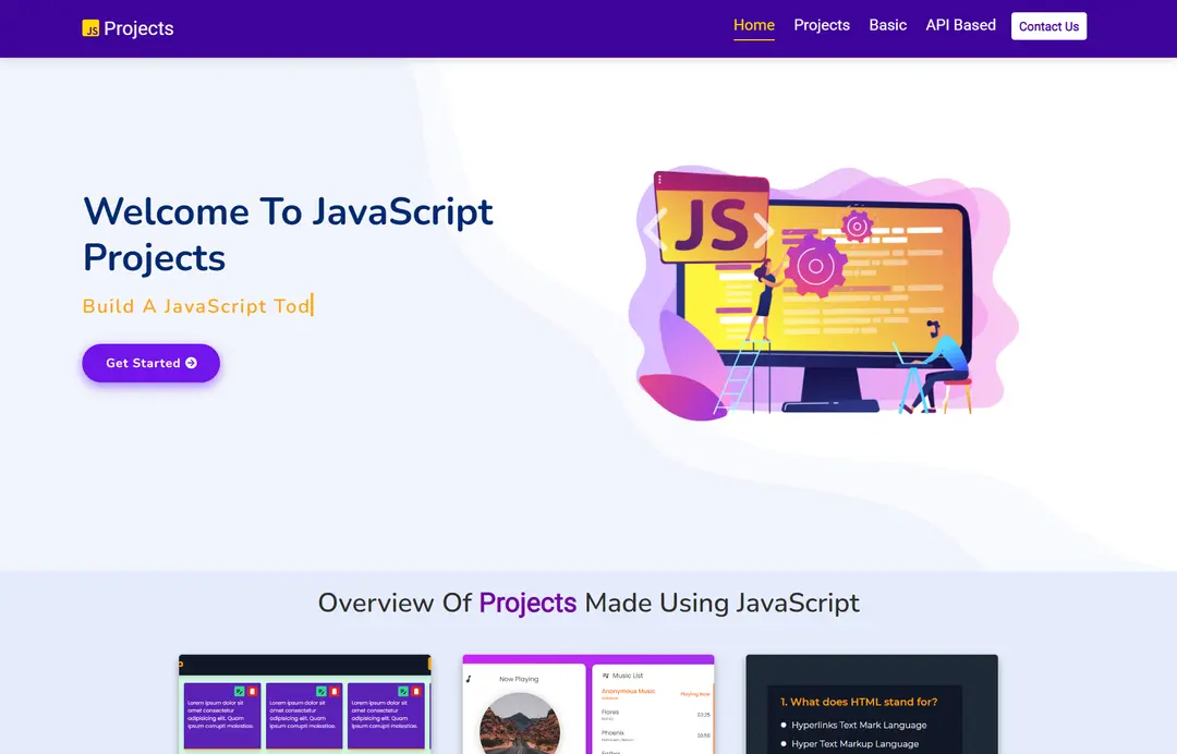 JavaScript Projects Website